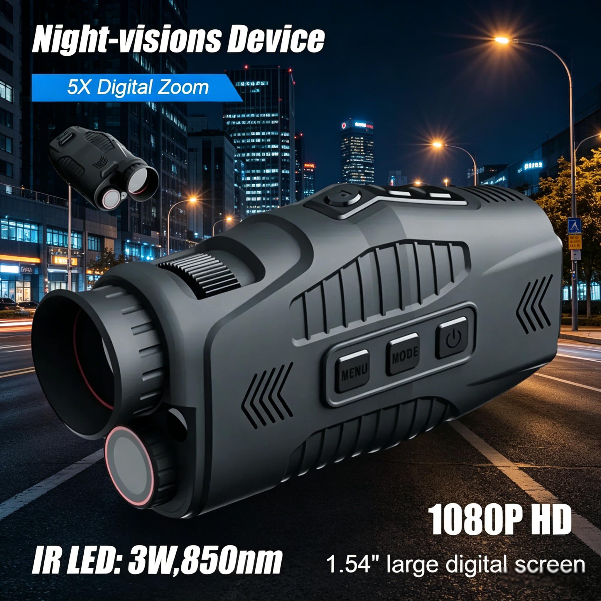 Outdoor Hunting Videos - R11 1080P単眼赤外線暗視装置 5倍デジタルズーム 300m視界 昼夜兼用 写真撮影