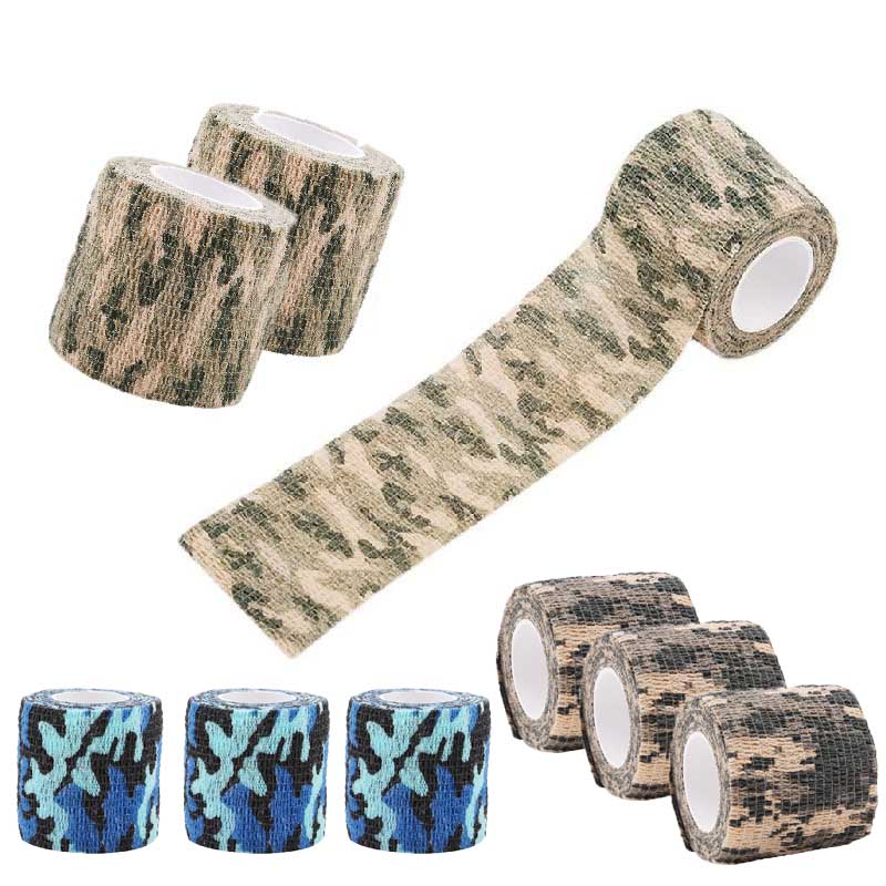 Outdoor Hunting Fabric - 1pc 迷彩インビジブルテープ迷彩フォーム再利用可能な自己粘着迷彩狩猟ライフル生地テープラップ屋外キャンプアクセサリー