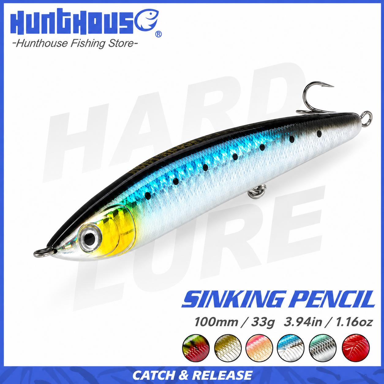 Hunting Quotes - ハントハウス シンキングペンシルフィッシングルアー 100mm 33g ロングキャスト ハードベイト