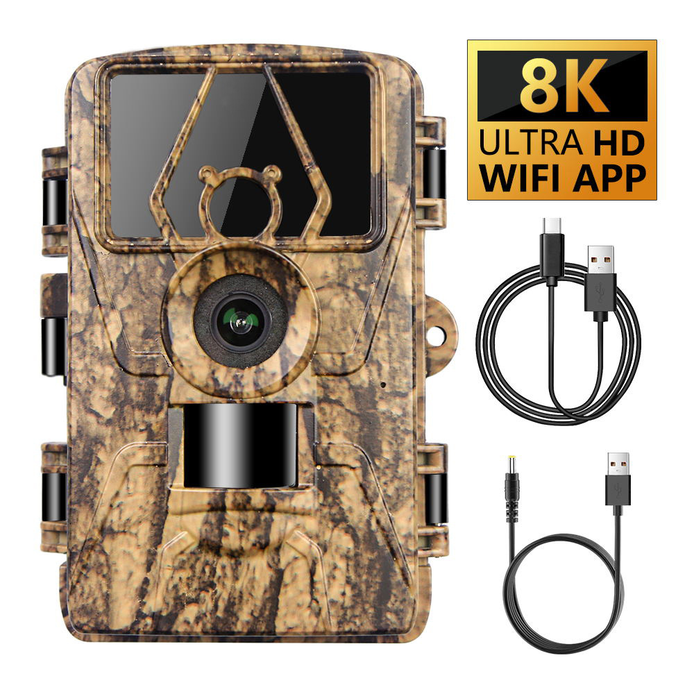 Outdoor Hunting Videos - PR801W ウルトラクリア8Kビデオ 60MP写真 APP WIFI対応 屋外追跡カメラ、充電式バッテリー