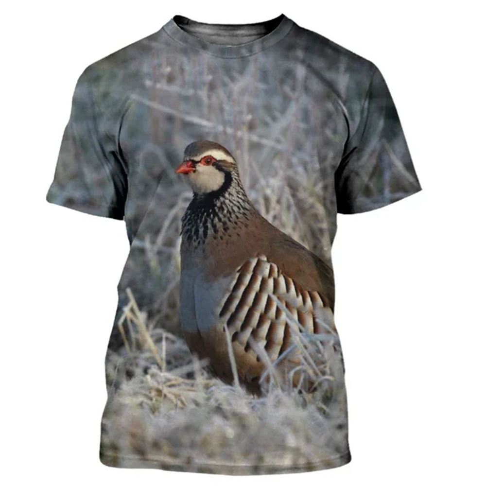 夏の動物ウズラ 3D プリント Tシャツ迷彩狩猟男性 O ネ - Hunting Quail のレビューと価格