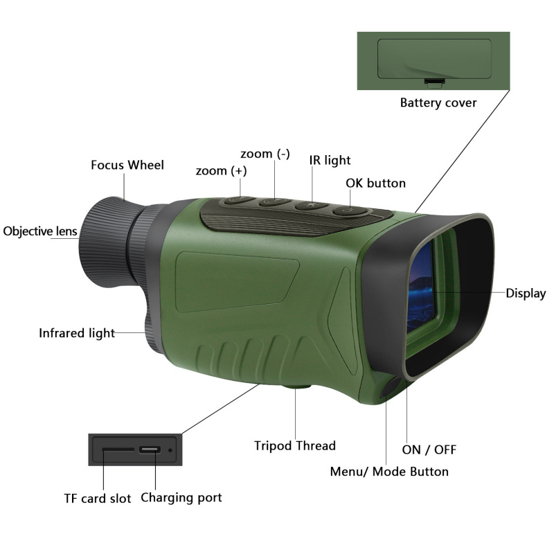 屋外狩猟用暗視装置、高画質ビデオ録画、バードウォッチング用双 - Outdoor Hunting Videos のレビューと価格
