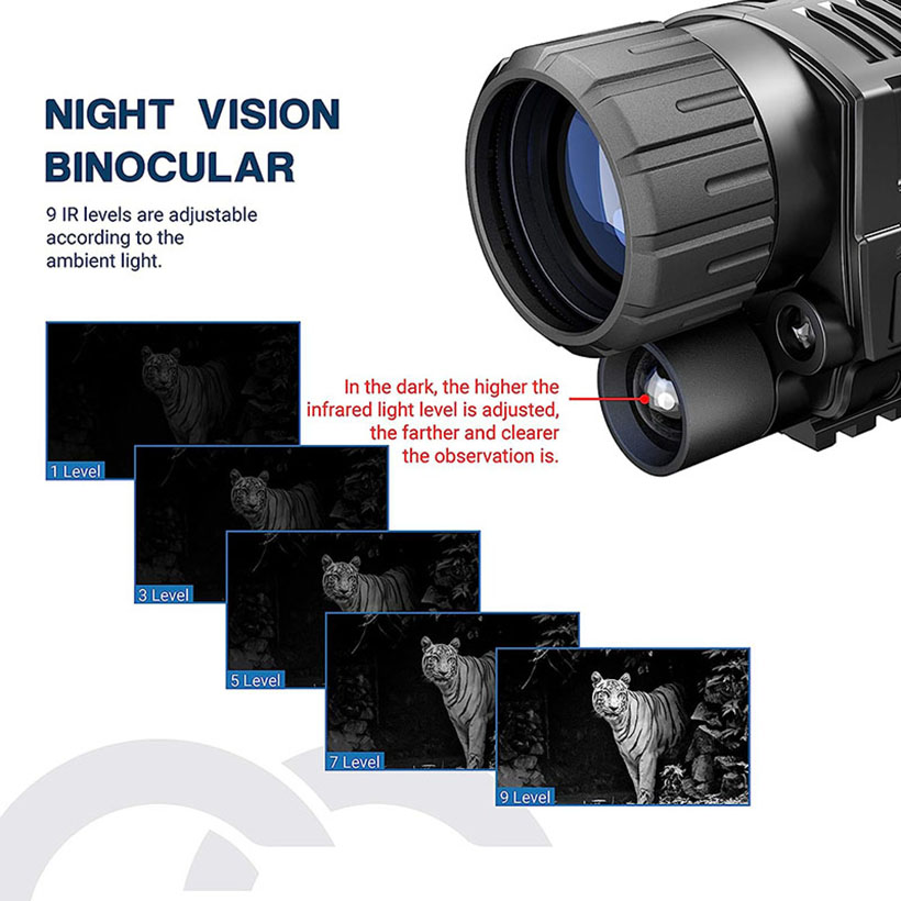 低照度暗視ハンティング望遠鏡 200M 強力単眼鏡 写真撮影 - Outdoor Hunting Videos のレビューと価格