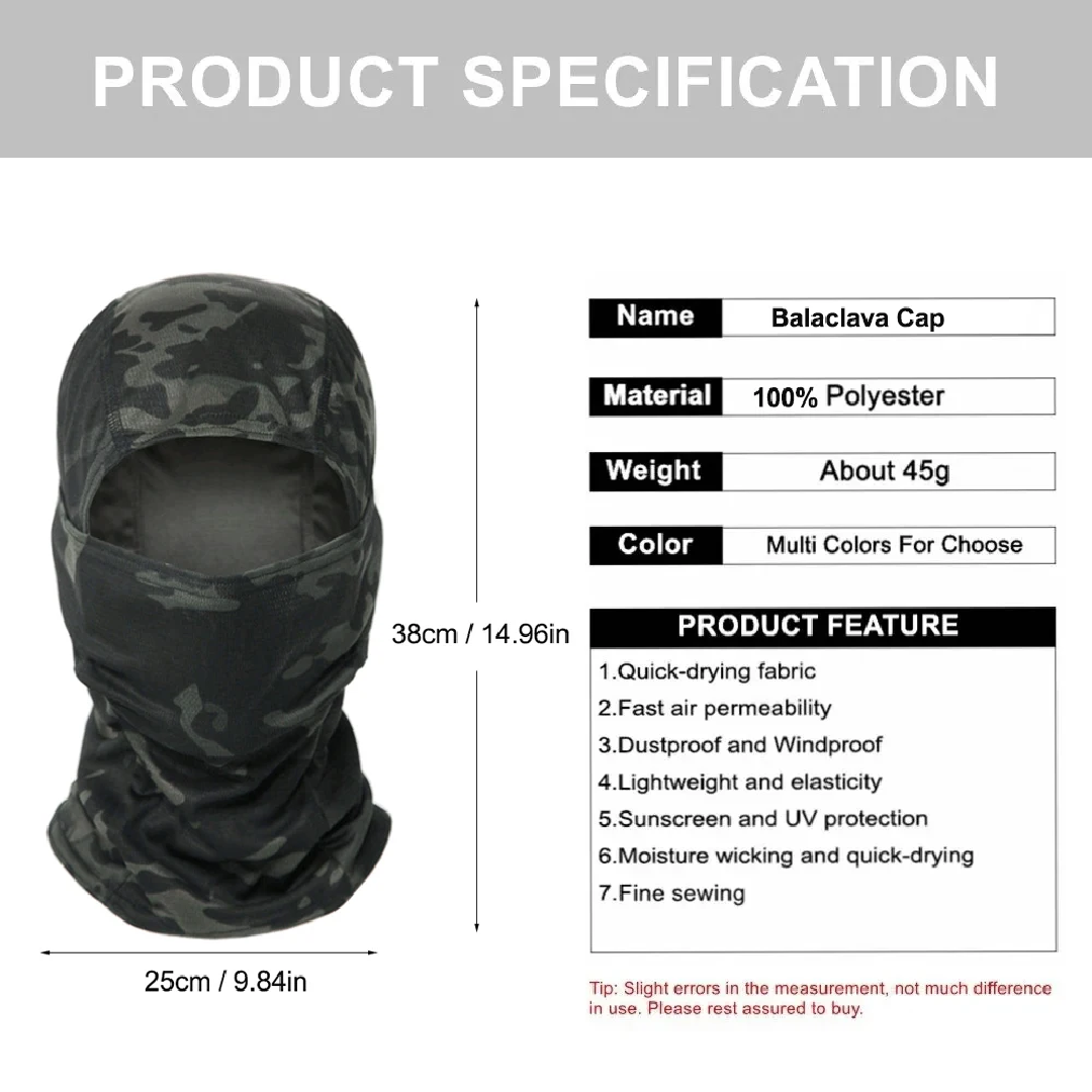 迷彩柄バラクラバ帽子 サイクリング フルフェイスマスク アウ - Hunting Outdoor Hats のレビューと価格