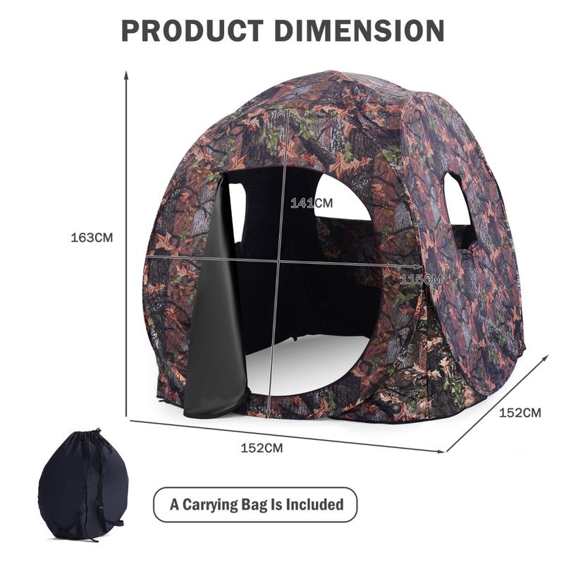 3人用ポップアップハンティングテント、PUオックスフォード生 - Hunting & Outdoor Supplies のレビューと価格