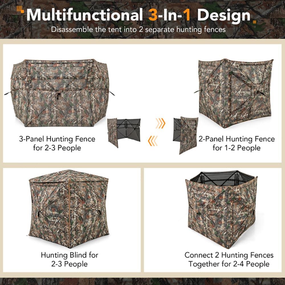 5-in-1着脱式ハンティングブラインド、天窓付き2～3人用 - Hunting & Outdoor Supplies のレビューと価格