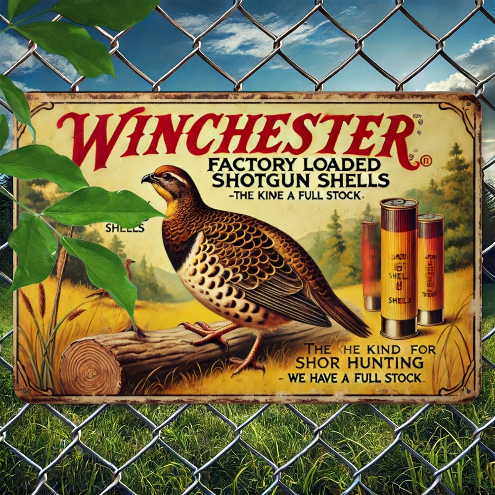 ブリキ看板 - ヴィンテージ耐久性のある金属製飾り板、壁飾り - Hunting Quail のレビューと価格