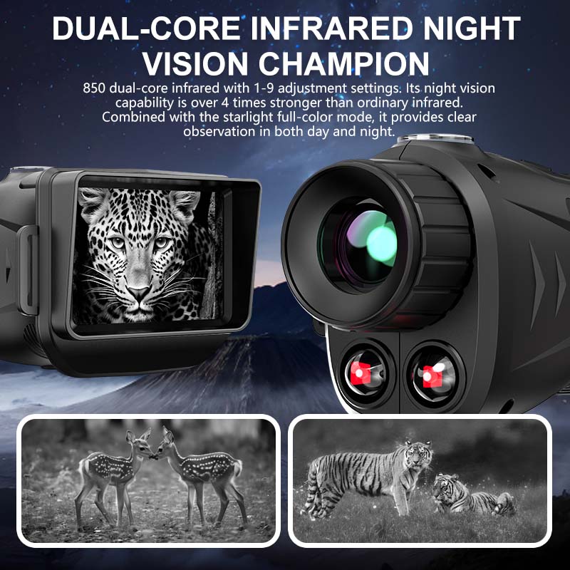 ZIYOUHU NV380 HD赤外線暗視単眼鏡、ビデオ録画 - Outdoor Hunting Videos のレビューと価格
