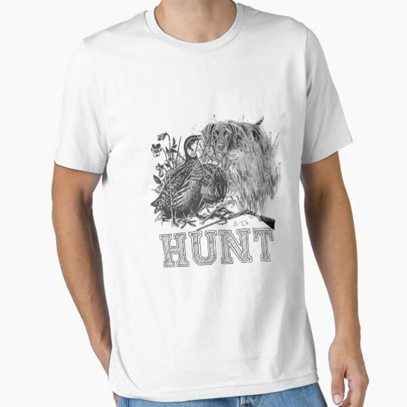 犬と一緒におんどり狩りをするための必須アイテムTシャツ ヴィ - Hunting Quail のレビューと価格