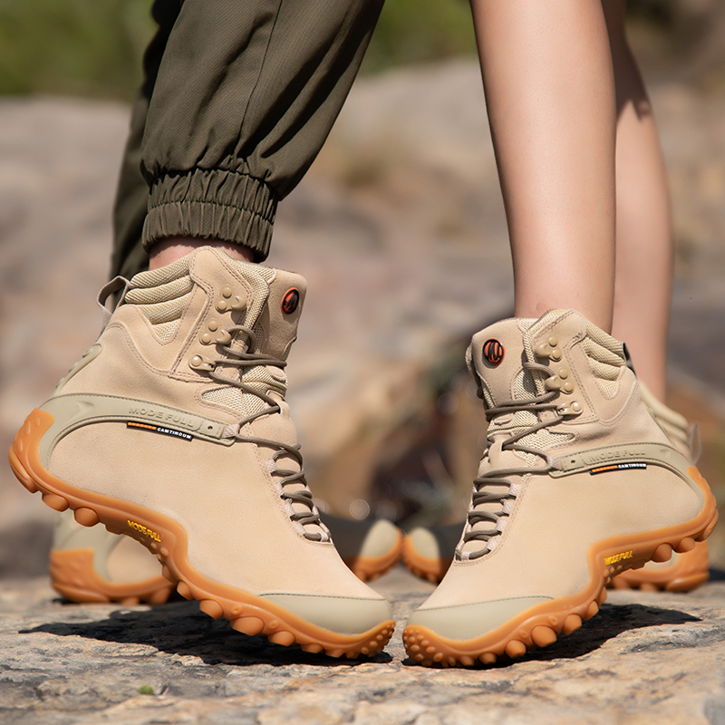 牛革男性冬のハイキングブーツ女性のための屋外防水ツリーキング - Outdoor Hunting Fabric のレビューと価格